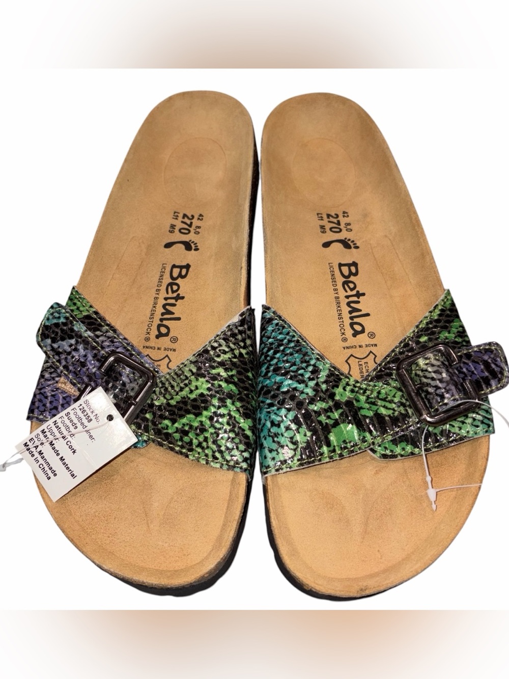 NEW Birkenstock Betula Madrid Snakeprint Slide Sandals Shoes size 11 42